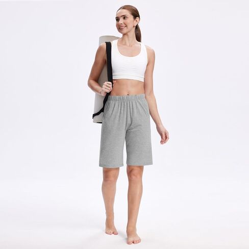Women Bermuda Pajama Shorts Knee Length Lounge Bottom Yoga Short Pant with Pocket in Saudi Arabia