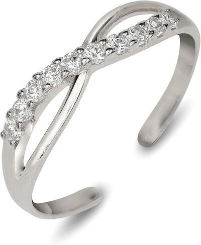 JewelryWeb - خاتم أصابع إنفينيتي مكعب من الذهب عيار 10 قيراط قابل للتعديل - 4 مم × 15 مم، حلقات أصابع القدم للنساء ذهبية، مجوهرات الشاطئ، حلقة أصابع غير مشوهة، مجوهرات للقدم in Kuwait