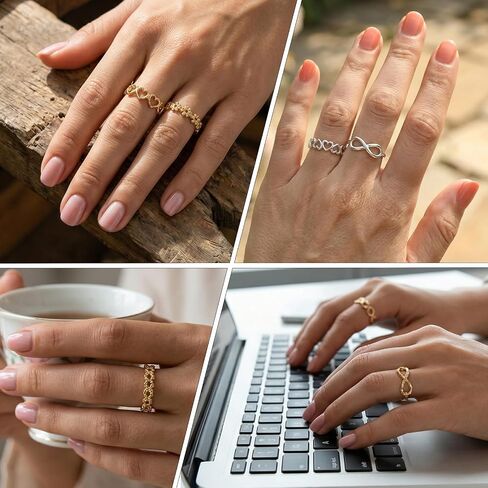 Tyqour 24PCS Toe Rings for Women Toe Rings Silver Adjustable Women's Rings Stainless Steel Waterproof Summer Beach Foot Jewelry in Saudi Arabia
