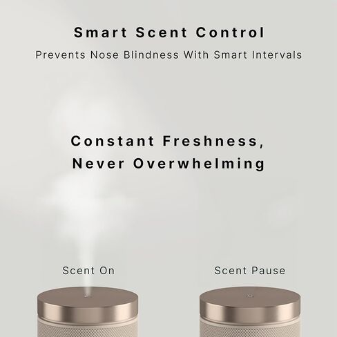 Homedics SereneScent Waterless Diffuser, Cold Air Scent Machine for Home, Diffuser for Large Rooms, App-Controlled Fragrance Diffuser with Timer and Ambient Lights, Beige in Kuwait