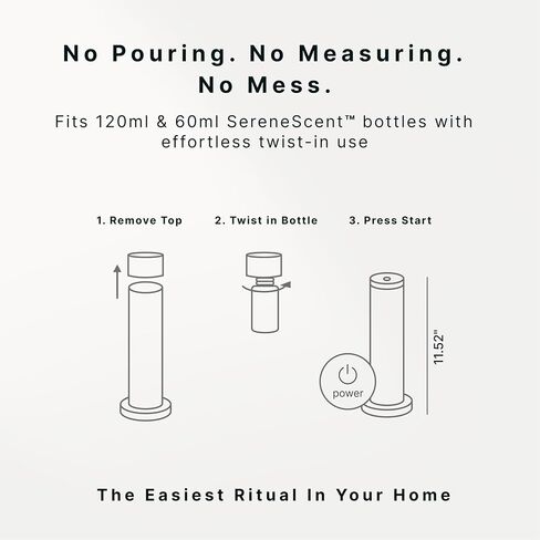 Homedics SereneScent Waterless Diffuser, Cold Air Scent Machine for Home, Diffuser for Large Rooms, App-Controlled Fragrance Diffuser with Timer and Ambient Lights, Beige in Kuwait