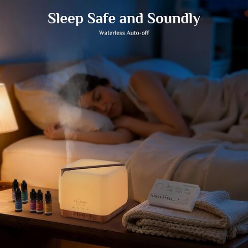 ASAKUKI Essential Oil Diffuser for Home, Large 700 ml Aromatherapy Humidifier with Top 6 Essential Oil Sets, Automatic Shut-Off, 7 LED Lights for Living Room, Kitchen, Bedroom, Hotel - Yellow in Saudi Arabia