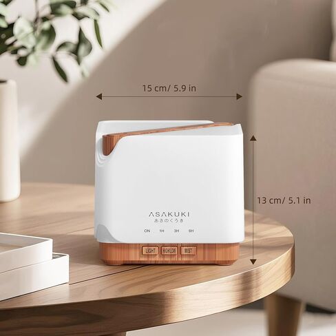 ASAKUKI Essential Oil Diffuser for Home, Large 700 ml Aromatherapy Humidifier with Top 6 Essential Oil Sets, Automatic Shut-Off, 7 LED Lights for Living Room, Kitchen, Bedroom, Hotel - Yellow in Saudi Arabia
