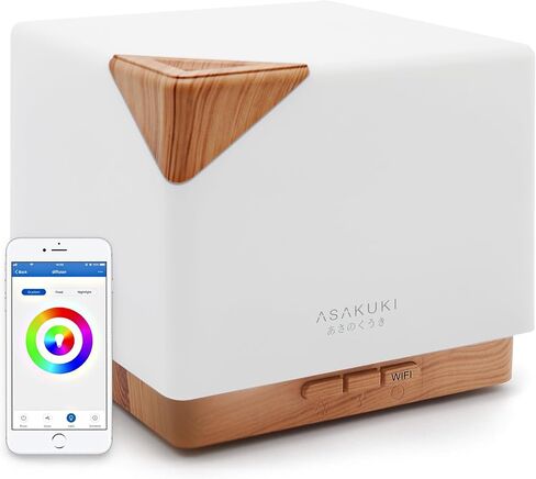 ASAKUKI Essential Oil Diffuser for Home, Large 700 ml Aromatherapy Humidifier with Top 6 Essential Oil Sets, Automatic Shut-Off, 7 LED Lights for Living Room, Kitchen, Bedroom, Hotel - Yellow in Saudi Arabia