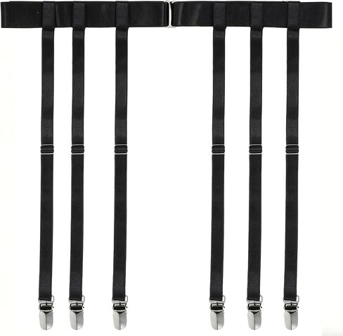 Plus Size Garter Belt for Women, 6 Adjustable Metal Clips & High Elastic Simplicity Sexy Garters Straps Black Socks Suspender for Thigh High Stockings in Kuwait