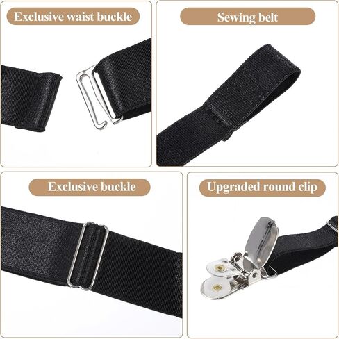 Plus Size Garter Belt for Women, 6 Adjustable Metal Clips & High Elastic Simplicity Sexy Garters Straps Black Socks Suspender for Thigh High Stockings in Kuwait