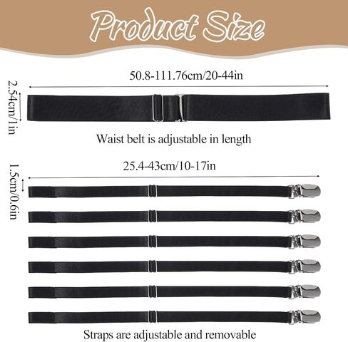 Plus Size Garter Belt for Women, 6 Adjustable Metal Clips & High Elastic Simplicity Sexy Garters Straps Black Socks Suspender for Thigh High Stockings in Kuwait