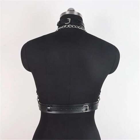 بولي Leather الجلود المختنق تسخير المرأة القوطي طوق المقود لفتاة الجمالية موضة Sexу المرأة حزام الملابس الداخلية الملحقات الغريبة in Kuwait