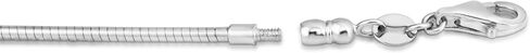 Floreo 14k White Gold 1mm Round Omega Chain Necklace in Kuwait