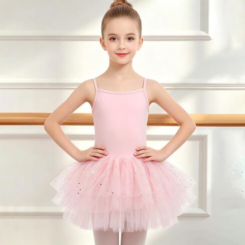 KARETT Toddle Girls Sparkly Sequin Ballet Tutu Dress V-Back Camisole Leotard Ballerina Outfit for Dance in Saudi Arabia
