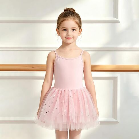 KARETT Toddle Girls Sparkly Sequin Ballet Tutu Dress V-Back Camisole Leotard Ballerina Outfit for Dance in Saudi Arabia