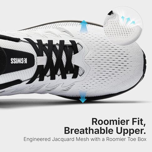 K-Swiss Men's Shadx Running Shoe - Cushioned Wide Lightweight Comfort Shoe Gym Walking Sneakers in Kuwait
