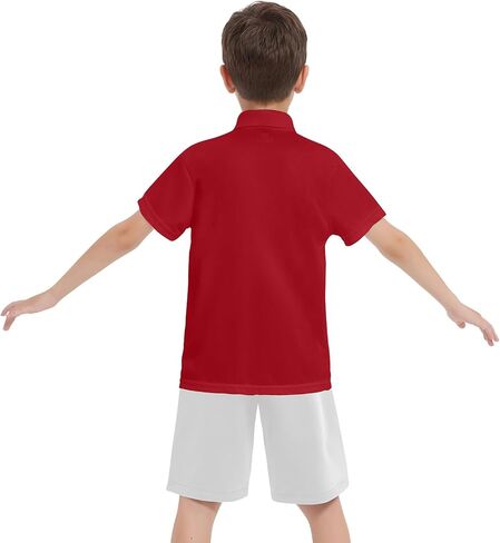 4 Pack Boys Polo Shirt Mesh Athletic Quick Dry Short Sleeve Golf Shirts School Uniform Kids Performance Active Tops in Kuwait