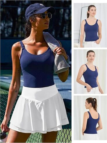 Ecavus Nursing Tank Top with Built-in Bra – Nursing Bra for Breastfeeding Workout Longline Buttery Soft Nursing Sport Bra Navy in Saudi Arabia