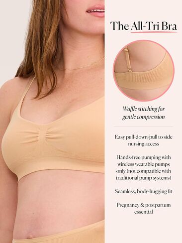 HATCH The All-Tri Maternity & Nursing Bra, Seamless & Wireless with Pull-Down Design & Adjustable Straps in Kuwait