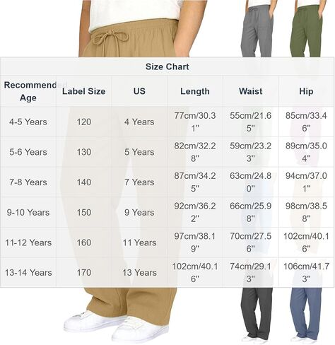 Boys Pants Cotton Linen Elastic Waist Wide Leg Baggy Pant with Pockets Kids Summer Vacation Outfits Teen Boy Clothes in Kuwait