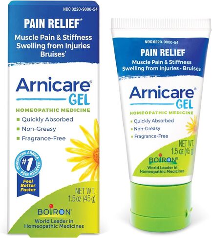 Boiron Arnicare Gel for Relief of Joint Pain, Muscle Pain, Muscle Soreness, and Swelling from Bruises or Injury - Non-greasy and Fragrance-Free - 1.5 oz in Kuwait