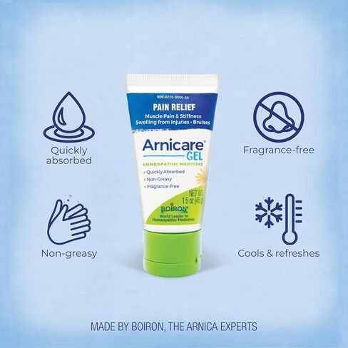 Boiron Arnicare Gel for Relief of Joint Pain, Muscle Pain, Muscle Soreness, and Swelling from Bruises or Injury - Non-greasy and Fragrance-Free - 1.5 oz in Kuwait