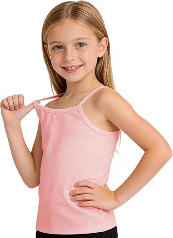 Girls Undershirts Toddler Cami Camisole Tank Tops Elastic Spaghetti Straps Sleeveless Cotton Tank Top for Kids in Saudi Arabia
