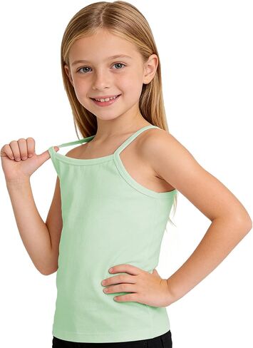 Girls Undershirts Toddler Cami Camisole Tank Tops Elastic Spaghetti Straps Sleeveless Cotton Tank Top for Kids in Saudi Arabia