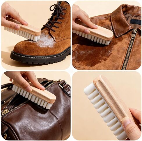 3Pcs Suede Shoe Brushes, Nubuck Cleaning Kit, Premium Shoe Cleaner Brush & Eraser Set for Suede Shoes Boots Bags, Gentle Shoe Care Cleaner Tools for Napped Leather & Nubuck Items in Saudi Arabia