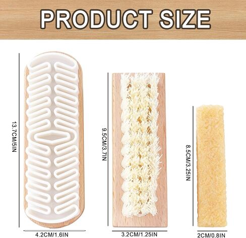 3Pcs Suede Shoe Brushes, Nubuck Cleaning Kit, Premium Shoe Cleaner Brush & Eraser Set for Suede Shoes Boots Bags, Gentle Shoe Care Cleaner Tools for Napped Leather & Nubuck Items in Saudi Arabia
