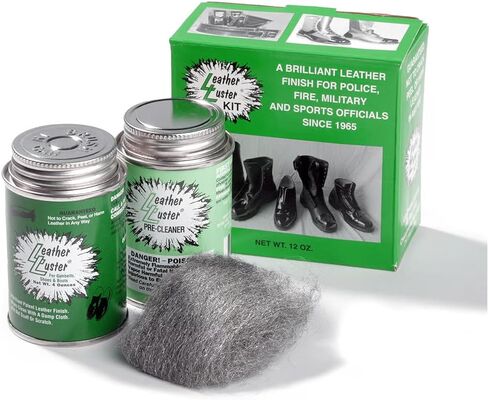 Leather Luster Patent Leather Polish, Cleaner & Conditioner | High Gloss Black Boot Shine Kit | Made in the USA in Saudi Arabia