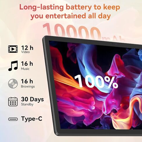 Android Tablet, 10.1 Inch Touch Screen Tablet, Octa Core Tablet with Dual Cameras, 8GB RAM 64GB ROM 1TB Expand Android 14 Tablet, Tablet with 2.4G+5G WiFi, Bluetooth, 5000mAh Battery in Saudi Arabia