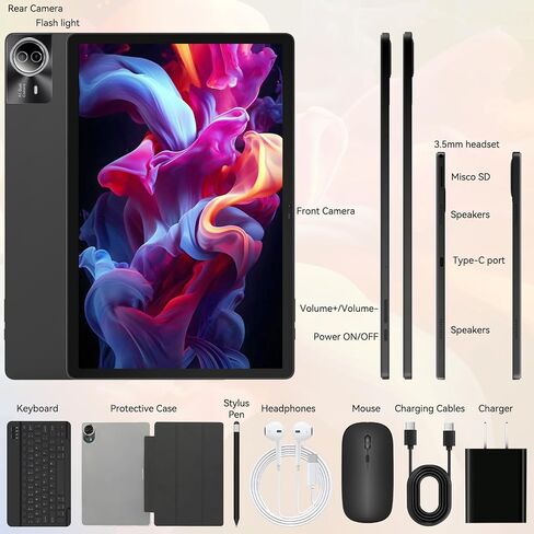 Android Tablet, 10.1 Inch Touch Screen Tablet, Octa Core Tablet with Dual Cameras, 8GB RAM 64GB ROM 1TB Expand Android 14 Tablet, Tablet with 2.4G+5G WiFi, Bluetooth, 5000mAh Battery in Saudi Arabia