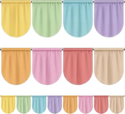 8 Pcs School Classroom Curtains Colorful Back to School Curtains Growth Mindset Window Cover for Primary Kindergarten Daycare Playroom Bedroom Decor 21.6'' x 17.3'' (Pastel) in Saudi Arabia
