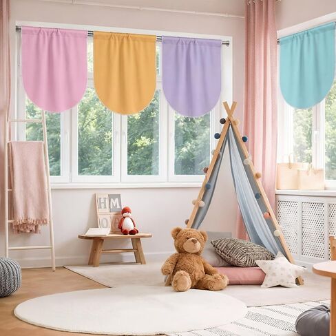 8 Pcs School Classroom Curtains Colorful Back to School Curtains Growth Mindset Window Cover for Primary Kindergarten Daycare Playroom Bedroom Decor 21.6'' x 17.3'' (Pastel) in Saudi Arabia