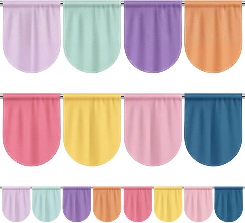8 Pcs School Classroom Curtains Colorful Back to School Curtains Growth Mindset Window Cover for Primary Kindergarten Daycare Playroom Bedroom Decor 21.6'' x 17.3'' (Pastel) in Saudi Arabia