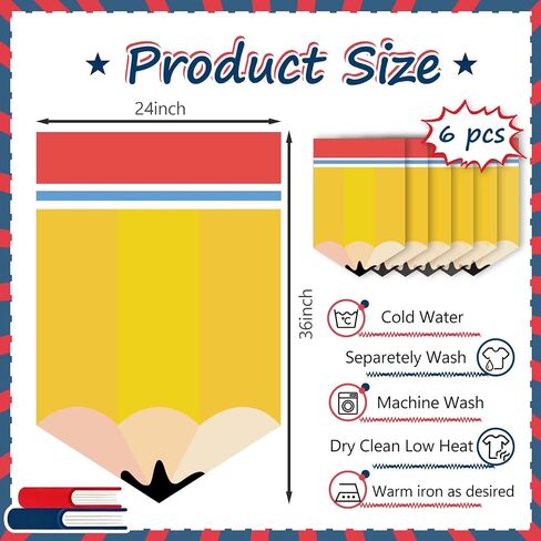 6 Pcs Pencil Design Classroom Curtains,Back to School Window Valances,Cartoon Colorful Window Decor for Shelves,Kindergarten,Daycare,Primary School,Bedroom and Playroom in Saudi Arabia