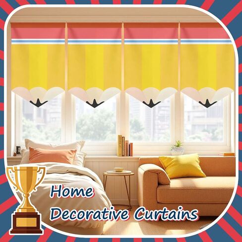 6 Pcs Pencil Design Classroom Curtains,Back to School Window Valances,Cartoon Colorful Window Decor for Shelves,Kindergarten,Daycare,Primary School,Bedroom and Playroom in Saudi Arabia