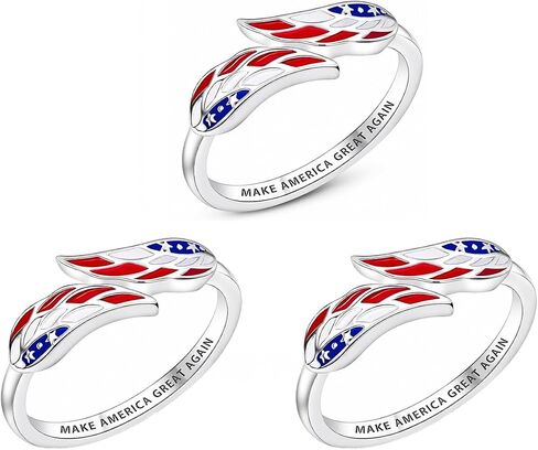 250th Anniversary Patriotic Ring For Women Men, 4th Of July Independence Day Red White Blue Enamel Usa Flag Adjustable Open Ring Memorial Day Jewelry Gift in Saudi Arabia
