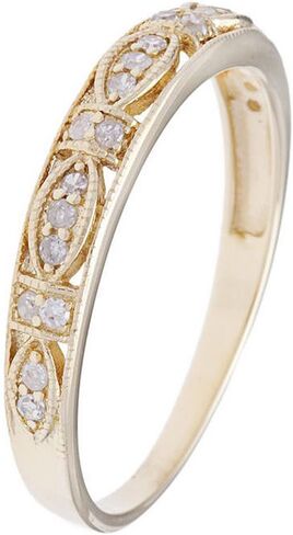 10k Yellow Gold Vintage Style Diamond Anniversary Ring (1/6 cttw, I-J Color, I2-I3 Clarity) in Saudi Arabia