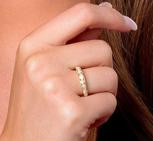 10k Yellow Gold Vintage Style Diamond Anniversary Ring (1/6 cttw, I-J Color, I2-I3 Clarity) in Saudi Arabia