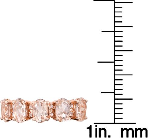 10k Rose Solid Gold 5-Stone Natural Oval Morganite and Diamond Anniversay Band Birthstone Gemstone Ring in Saudi Arabia