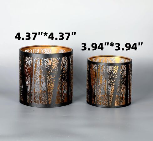 Set of 2 Tealight Candle Holder, Candle Holder with Pattern of Trees Forest, Romantic Mosaic Tea Light Holder Cup for Table Centerpieces, Christmas, Birthday Party, Home Decor in Saudi Arabia
