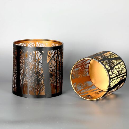Set of 2 Tealight Candle Holder, Candle Holder with Pattern of Trees Forest, Romantic Mosaic Tea Light Holder Cup for Table Centerpieces, Christmas, Birthday Party, Home Decor in Saudi Arabia