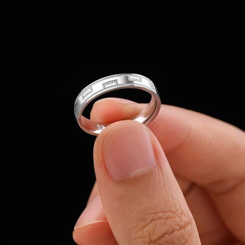 Meissa Silver Rings for Men Wide Sterling Silver Engagement Wedding Band Comfort Fit Unisex Personalized Engraved Male Ring Size Adjustable From 6 to 10 in Saudi Arabia