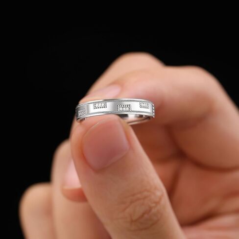 Meissa Silver Rings for Men Wide Sterling Silver Engagement Wedding Band Comfort Fit Unisex Personalized Engraved Male Ring Size Adjustable From 6 to 10 in Saudi Arabia