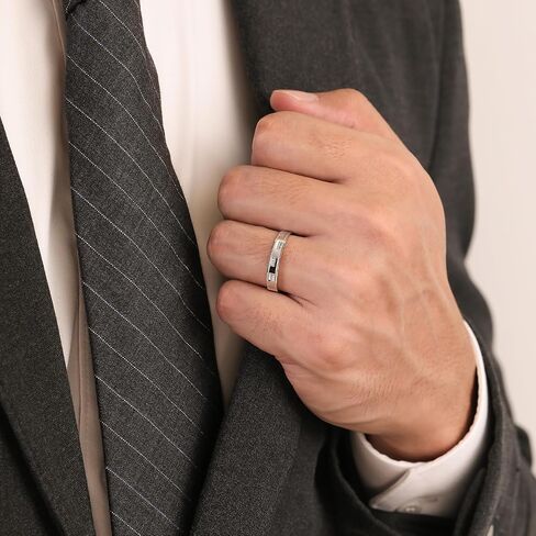 Meissa Silver Rings for Men Wide Sterling Silver Engagement Wedding Band Comfort Fit Unisex Personalized Engraved Male Ring Size Adjustable From 6 to 10 in Saudi Arabia