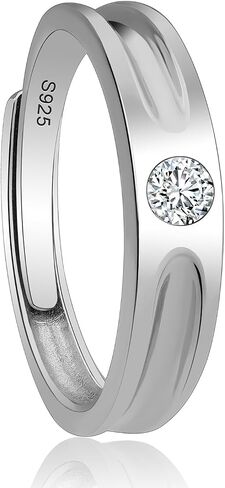 Meissa Silver Rings for Men Wide Sterling Silver Engagement Wedding Band Comfort Fit Unisex Personalized Engraved Male Ring Size Adjustable From 6 to 10 in Saudi Arabia