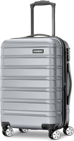 Samsonite Omni 2 Domestic Carry-On Luggage - 22x14x9 Airline-Approved - Features Expandable Polycarbonate Shell, 360° Wheels, TSA Lock - Amazon Exclusive - Artic Silver in Kuwait