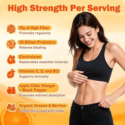 10G Fiber Gummies for Adults with 30 Billion CFU Probiotics,Vitamins C, D, B12,Electrolytes - Supports Digestive Health & Relieves Constipation and Bloating,Sugar Free - 120 Count in Kuwait