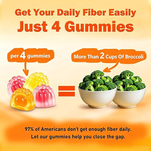 10G Fiber Gummies for Adults with 30 Billion CFU Probiotics,Vitamins C, D, B12,Electrolytes - Supports Digestive Health & Relieves Constipation and Bloating,Sugar Free - 120 Count in Kuwait