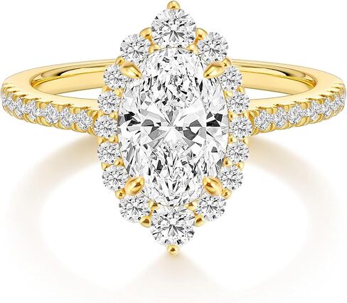 EAMTI 3CT Engagement Rings Oval Cut Cubic Zirconia CZ Wedding Promise Rings for Her Wedding Bands for Women Travel Silver Ring White Gold Plated Size 4-10 in Kuwait