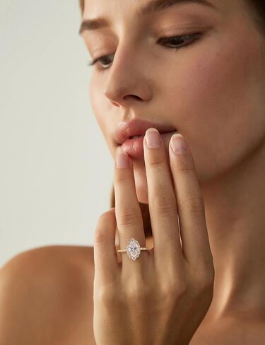 EAMTI 3CT Engagement Rings Oval Cut Cubic Zirconia CZ Wedding Promise Rings for Her Wedding Bands for Women Travel Silver Ring White Gold Plated Size 4-10 in Kuwait