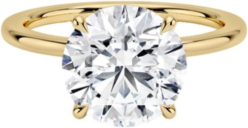1–5 CT Round Cut Moissanite Engagement Ring for Women, VVS1 Colorless Solitaire Ring, 10K 14K 18K Solid Gold With Gold Purity XRF Report Card Classic Wedding Birthday Gift in Saudi Arabia